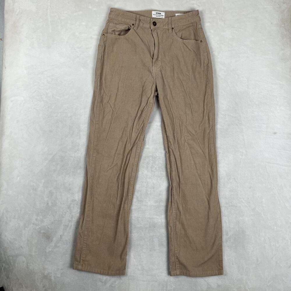 Cotton On Cord Straight Jeans Womens 8 Beige Corduroy Regular Fit Pants